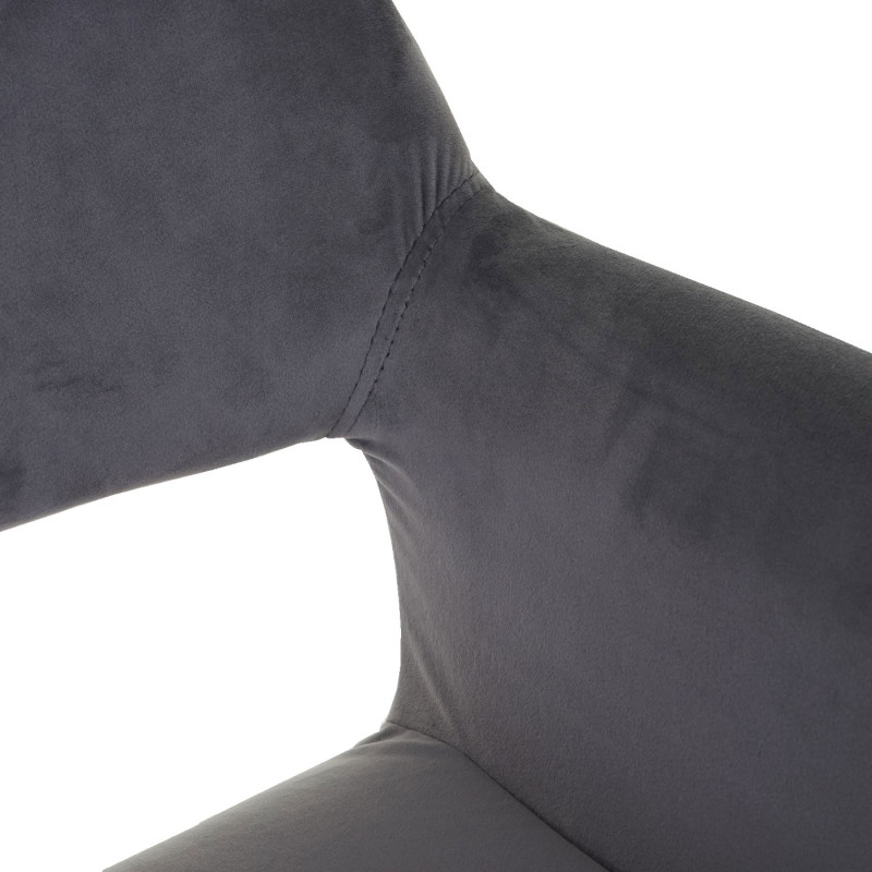 6x Chaise de salle à manger II, rétro - velours, gris