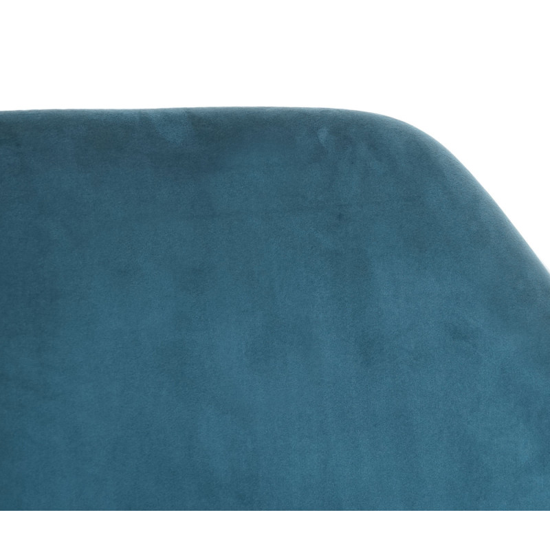 6x Chaise de salle à manger Malmö T381, rétro - velours, bleu pétrole