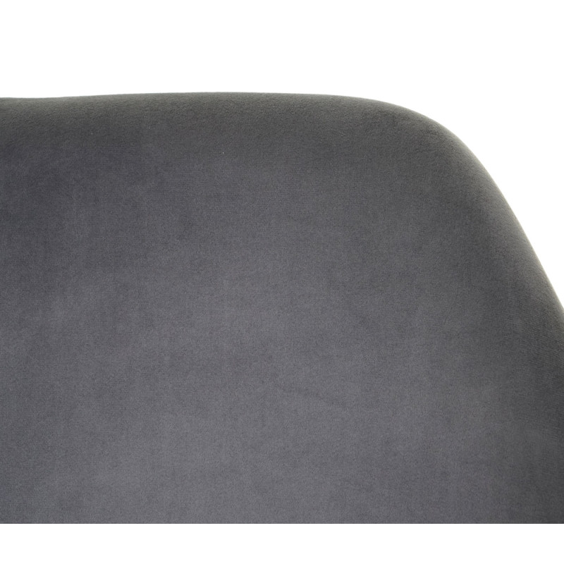 6x Chaise de salle à manger Malmö T381, rétro - velours, gris