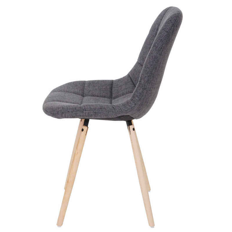 6x Chaise de salle à manger II, rétro - tissu, gris