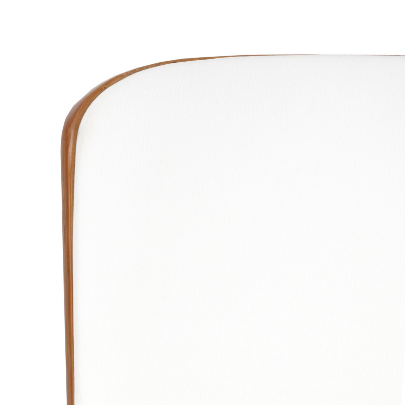 Tabouret de bar similicuir, aspect noix, rétro - blanc