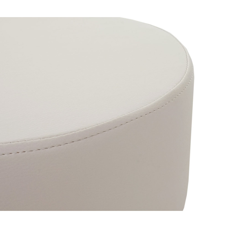 2x Tabouret hauteur réglable, Ø 35 cm - similicuir crème