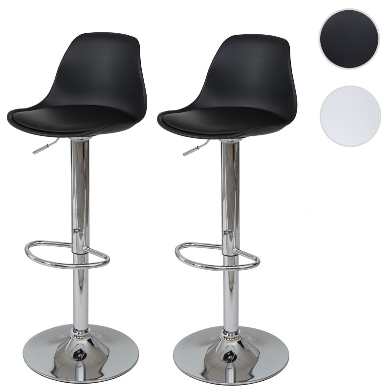 2x Tabouret de bar cuir synthétique - blanc