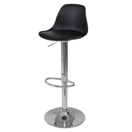 2x Tabouret de bar cuir synthétique - noir