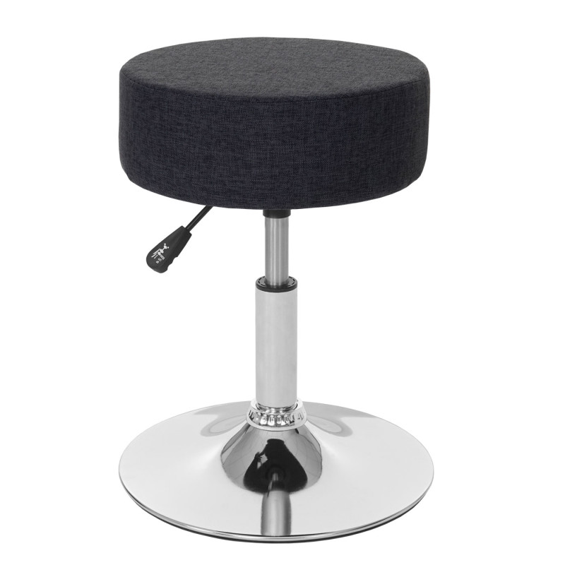 Tabouret hauteur réglable, Ø 35 cm, tissu - gris foncé