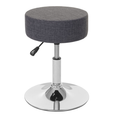 Tabouret hauteur réglable, Ø 35 cm, tissu - gris