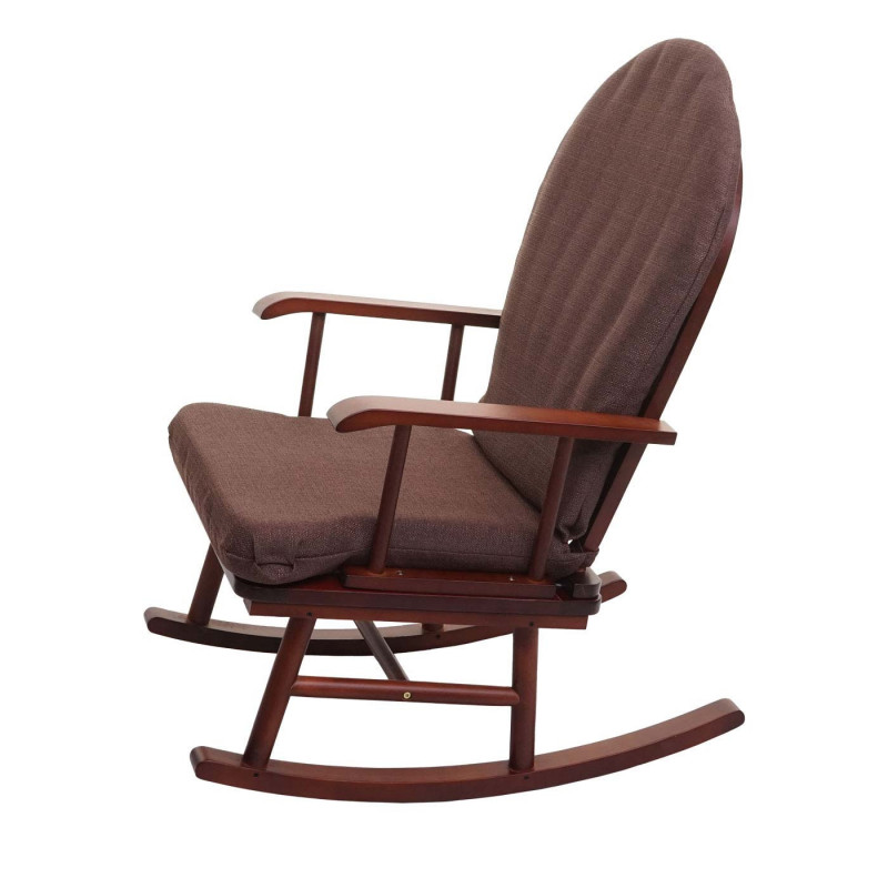 Chaise à bascule bois massif marron maupassant