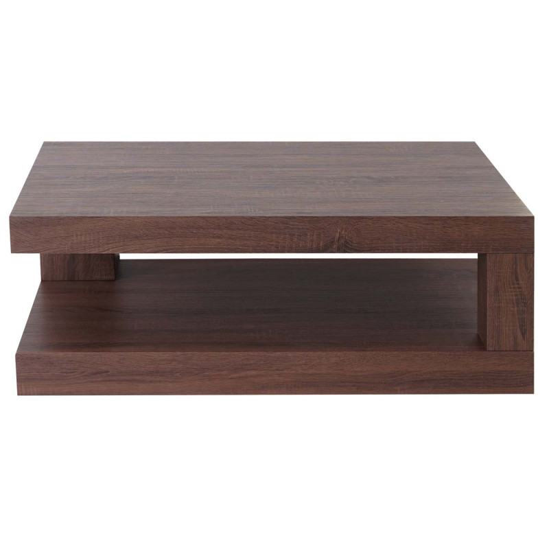 Table basse de salon structure 3D MVG 40x110x60cm - aspect chêne marron