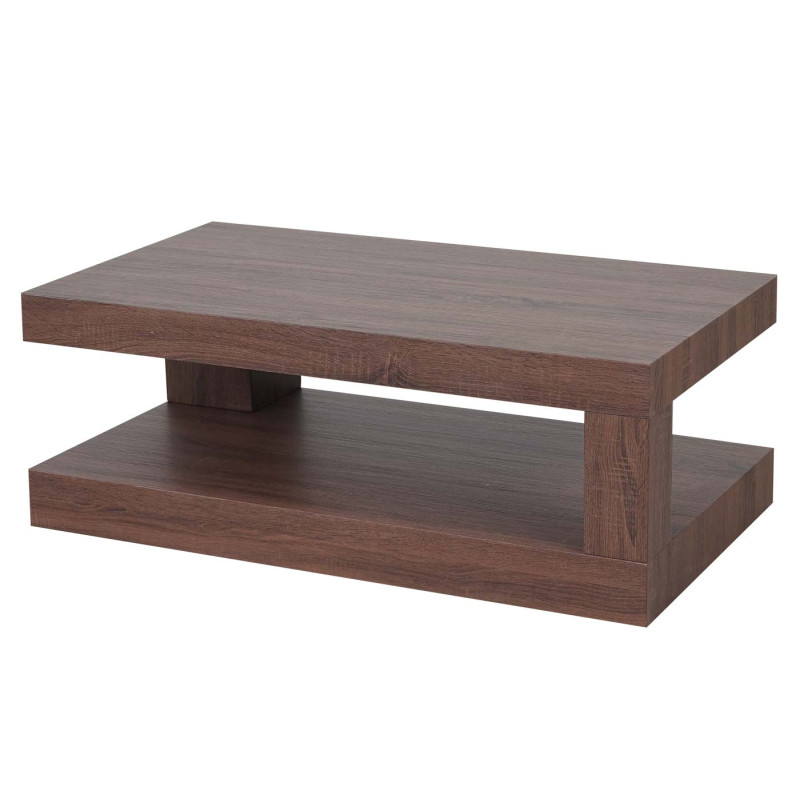 Table basse de salon structure 3D MVG 40x110x60cm - aspect chêne marron