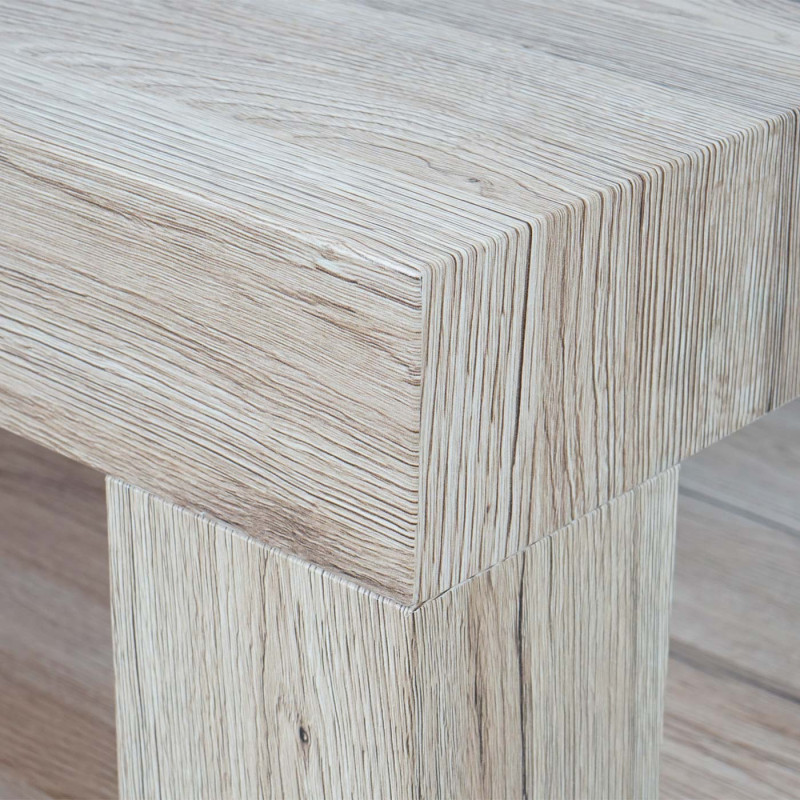 Table basse de salon structure 3D MVG 40x110x60cm - aspect chêne Sanremo
