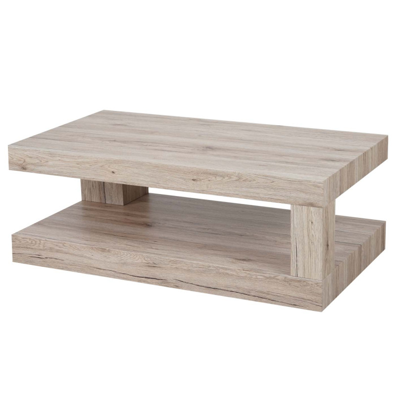 Table basse de salon structure 3D MVG 40x110x60cm - aspect chêne Sanremo