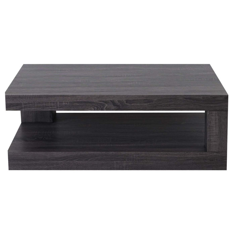 Table basse de salon structure 3D MVG 40x110x60cm - aspect chêne noir