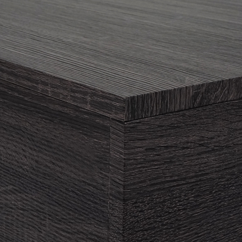 Table basse de salon structure 3D FSC 37x60x60cm - aspect chêne noir