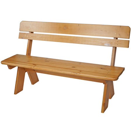 Banc de jardin Oslo, qualité normes gastronomie, bois massif, 3 places, 148cm, - vernis marron clair