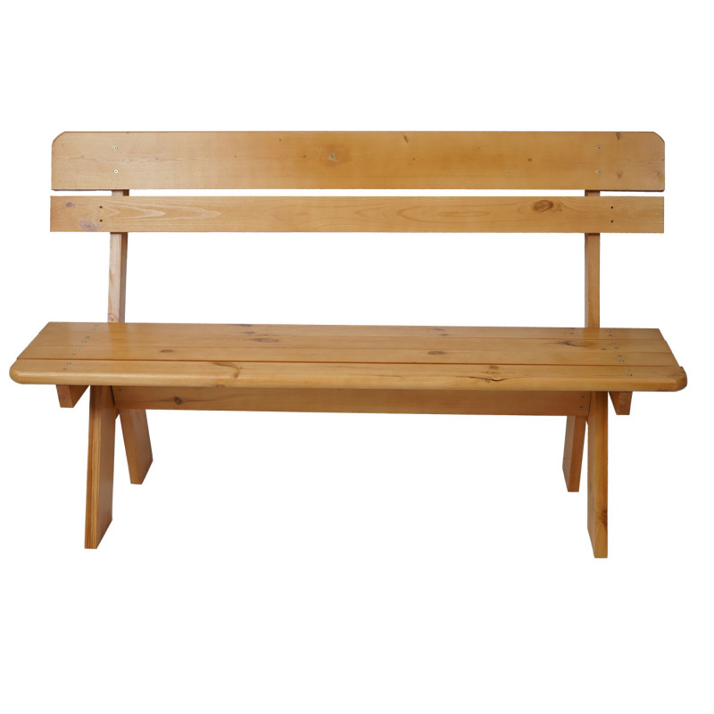 Banc de jardin Oslo, qualité normes gastronomie, bois massif, 3 places, 148cm, - vernis marron clair