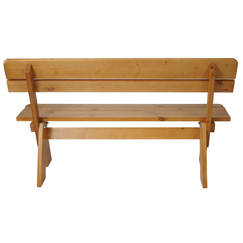 Banc de jardin Oslo, qualité normes gastronomie, bois massif, 3 places, 148cm, - vernis marron clair