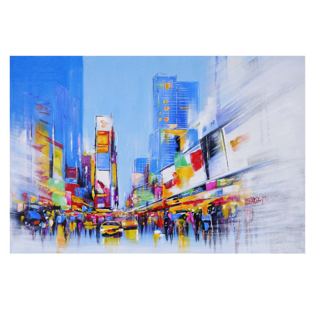 Tableau peinture à huile, Times Square, peint à la main à 100%, toile de décoration murale XL - 120x80cm