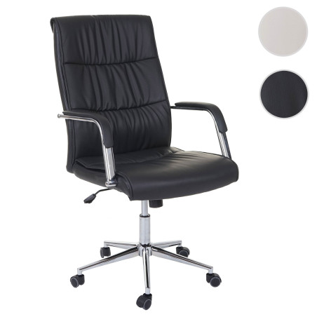 Chaise fauteuil de bureau chaise pivotante, similicuir - crème