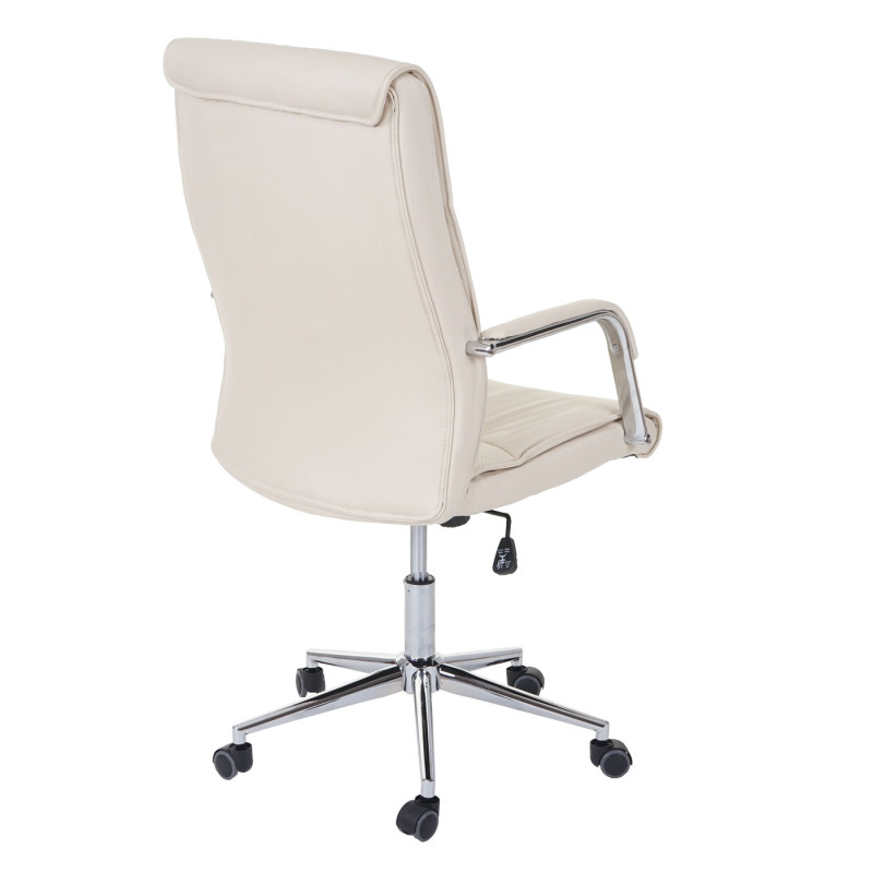 Chaise fauteuil de bureau chaise pivotante, similicuir - crème