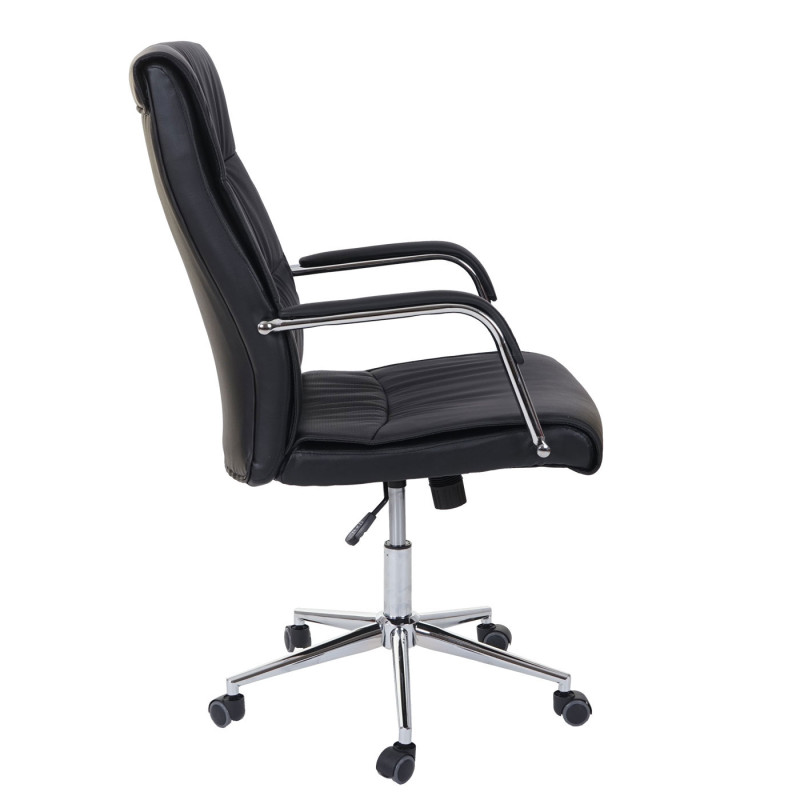 Chaise fauteuil de bureau chaise pivotante, similicuir - noir