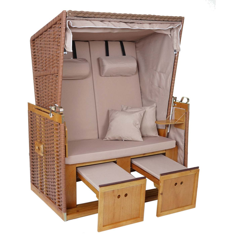 Fauteuil / cabine de plage en polyrotin Mer du Nord - beige