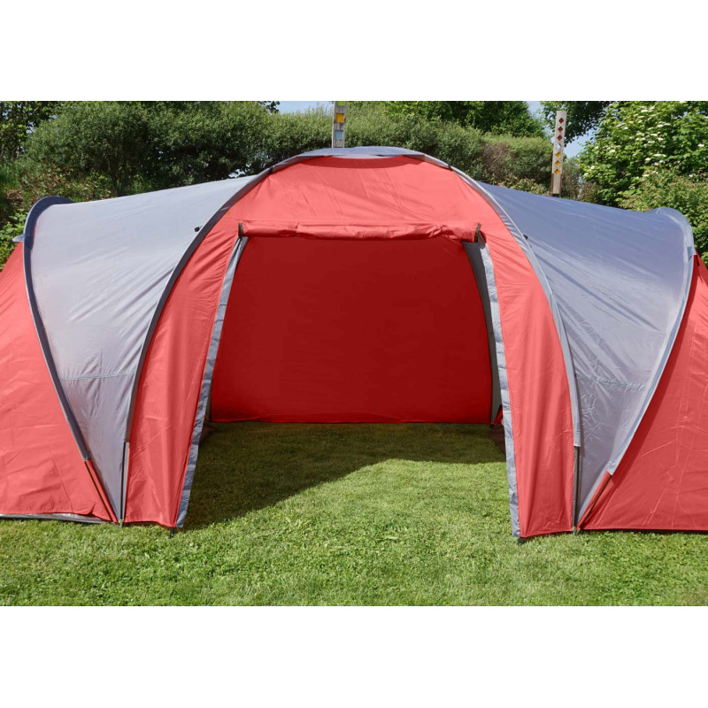 Tente de camping Loksa, 6 personnes, bivouac / igloo, tente pour festival - rouge
