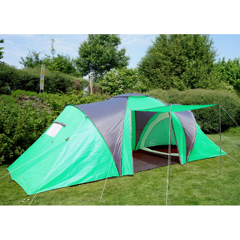 Tente de camping Loksa, 6 personnes, bivouac / igloo, tente pour festival - vert