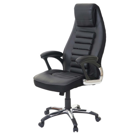 Chaise fauteuil de bureau chaise pivotante, similicuir - noir