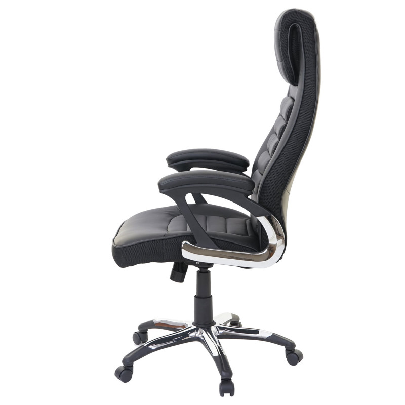 Chaise fauteuil de bureau chaise pivotante, similicuir - noir