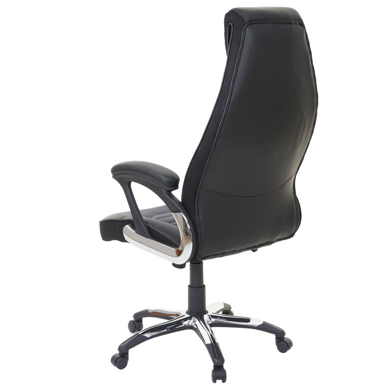 Chaise fauteuil de bureau chaise pivotante, similicuir - noir