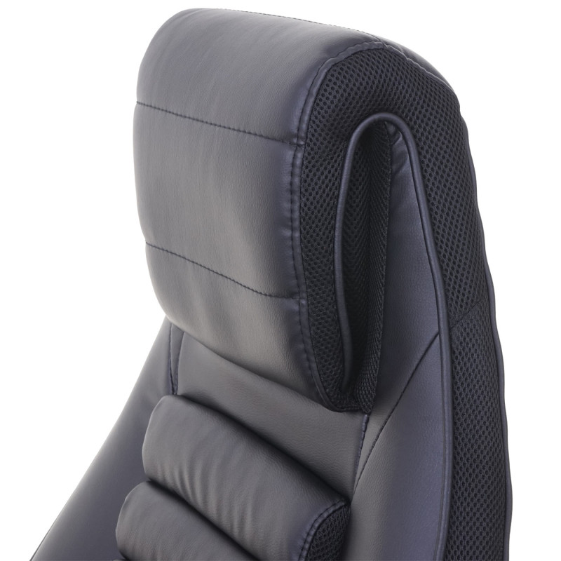 Chaise fauteuil de bureau chaise pivotante, similicuir - noir