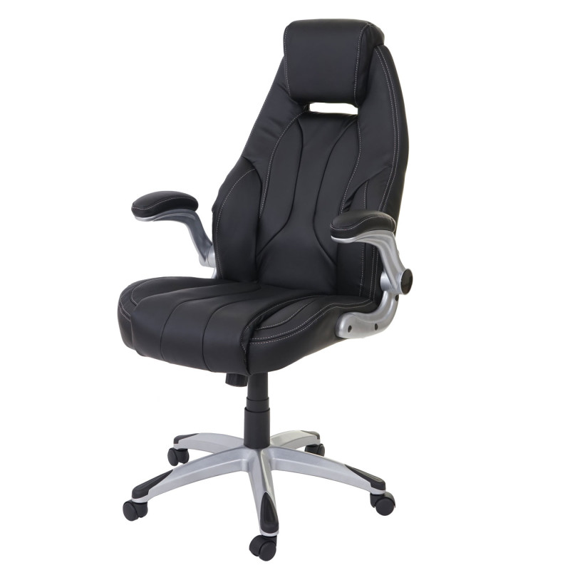 Chaise fauteuil de bureau chaise pivotante, similicuir - noir