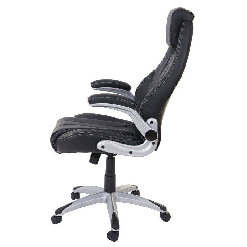 Chaise fauteuil de bureau chaise pivotante, similicuir - noir