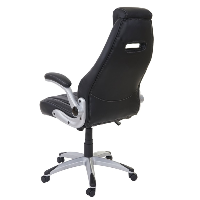 Chaise fauteuil de bureau chaise pivotante, similicuir - noir