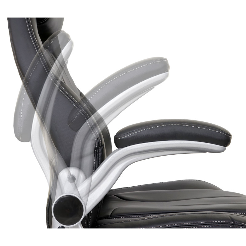 Chaise fauteuil de bureau chaise pivotante, similicuir - noir