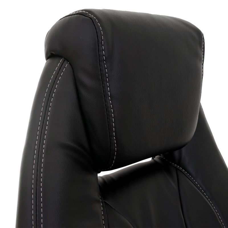 Chaise fauteuil de bureau chaise pivotante, similicuir - noir