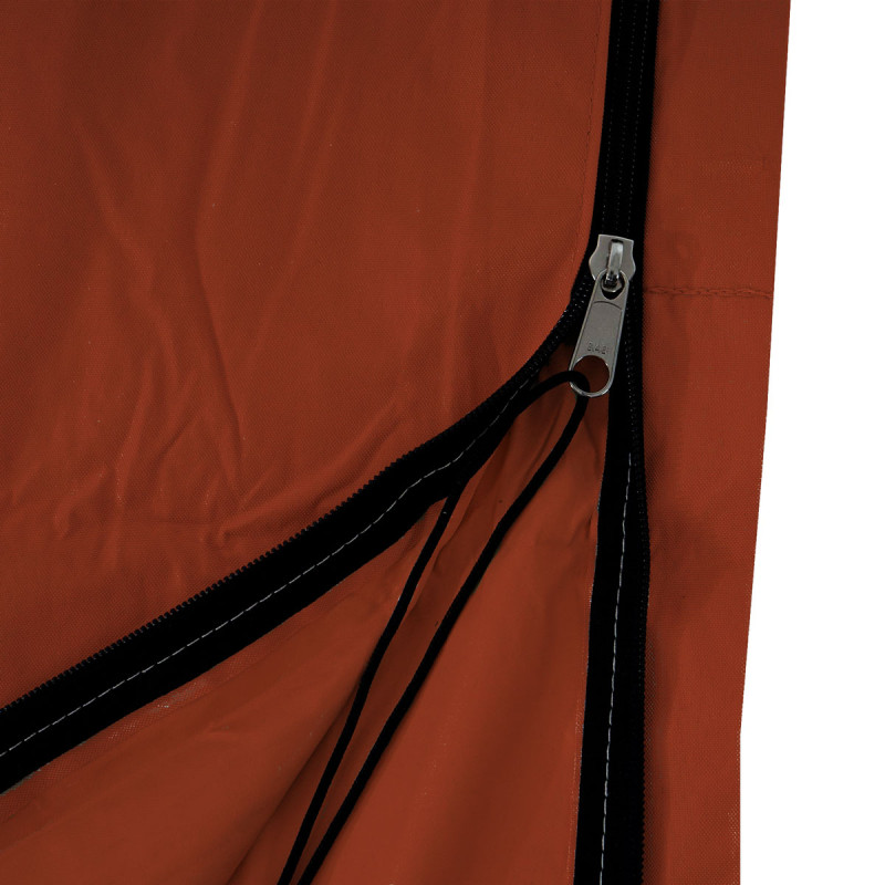 Housse de protection pour parasol jusqu'à 4,3 m (3x3 m), gaine de protection avec zip - terre cuite