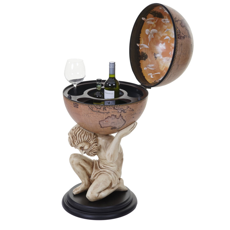 Globe terrestre, bar de salon minibar avec sculpture 85x42x42cm