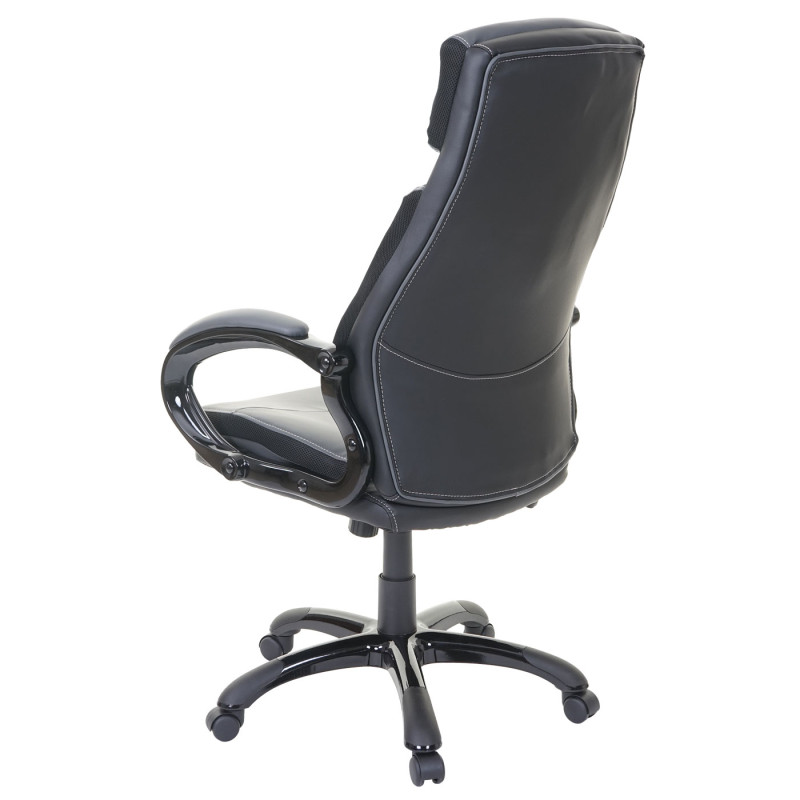 Chaise fauteuil de bureau chaise pivotante, similicuir - noir/gris