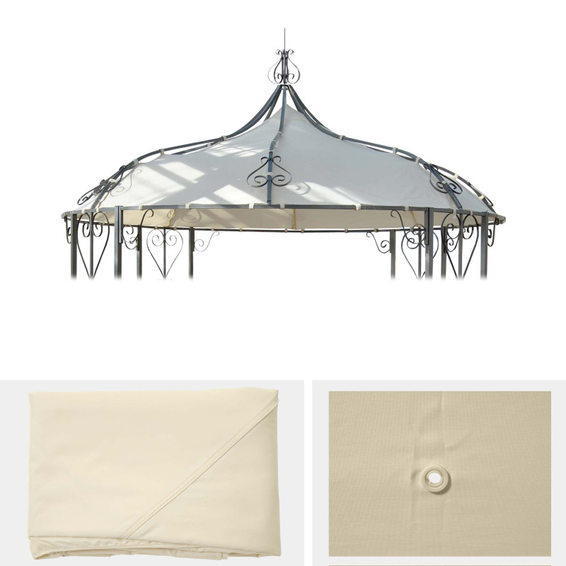 Toile de rechange pour toit Pergola Pavillon Almeria Ø 3m - couleur crème