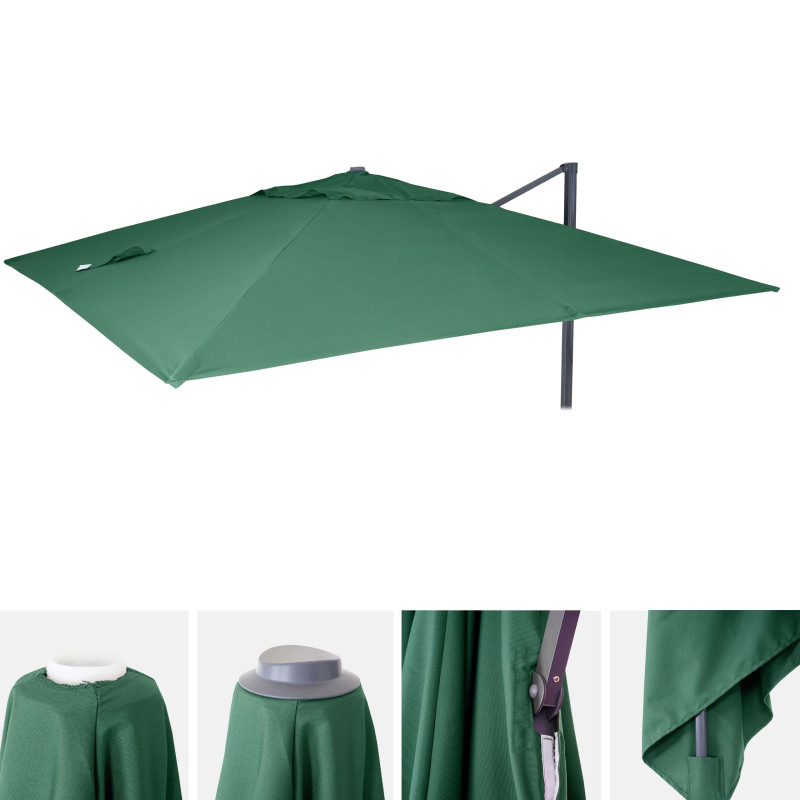 Toile de rechange pour parasol déporté de luxe 3x3m - vert foncé