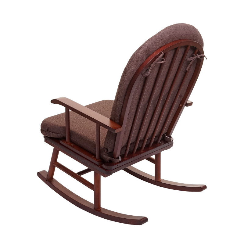 Chaise à bascule bois massif marron maupassant