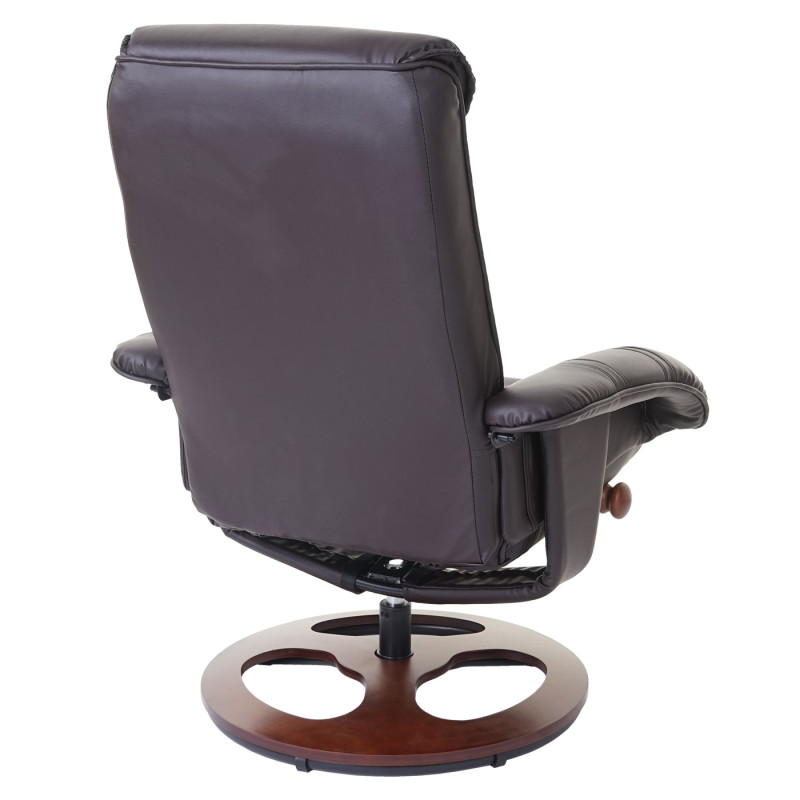 Fauteuil de relaxation fauteuil de télévision avec tabouret, similicuir - marron