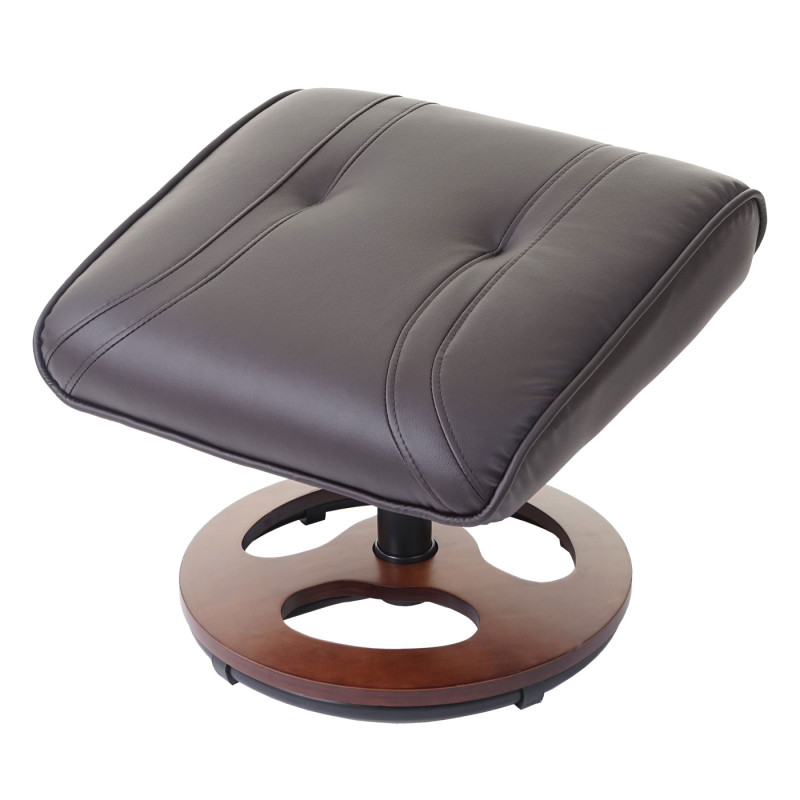 Fauteuil de relaxation fauteuil de télévision avec tabouret, similicuir - marron