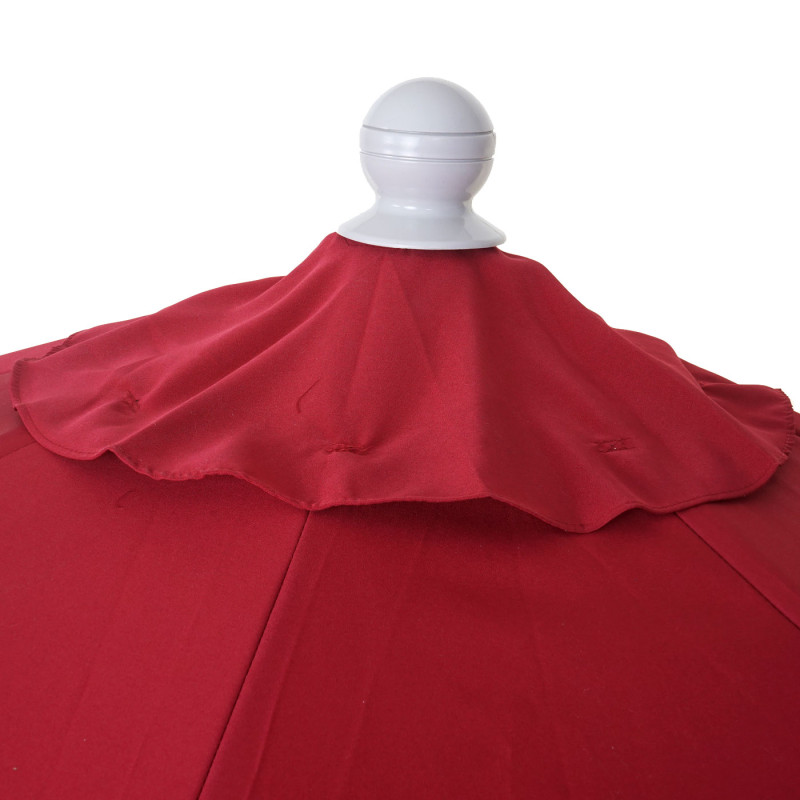 Parasol demi-rond Parla, demi-parasol de balcon, UV 50+ polyester/acier 3kg - 300cm bordeaux sans pied