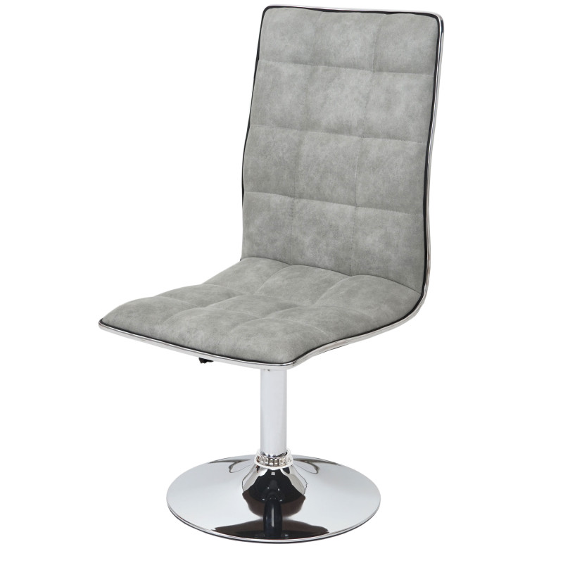 2x chaise de salle à manger fauteuil, tissu - vintage gris béton