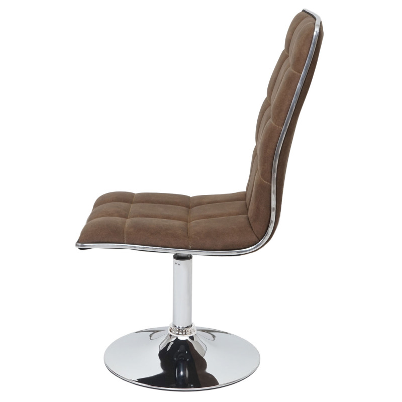 2x chaise de salle à manger fauteuil, tissu - vintage marron