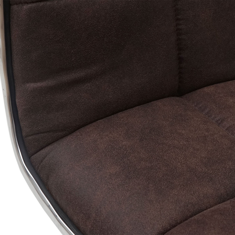 2x chaise de salle à manger fauteuil, tissu - vintage marron foncé