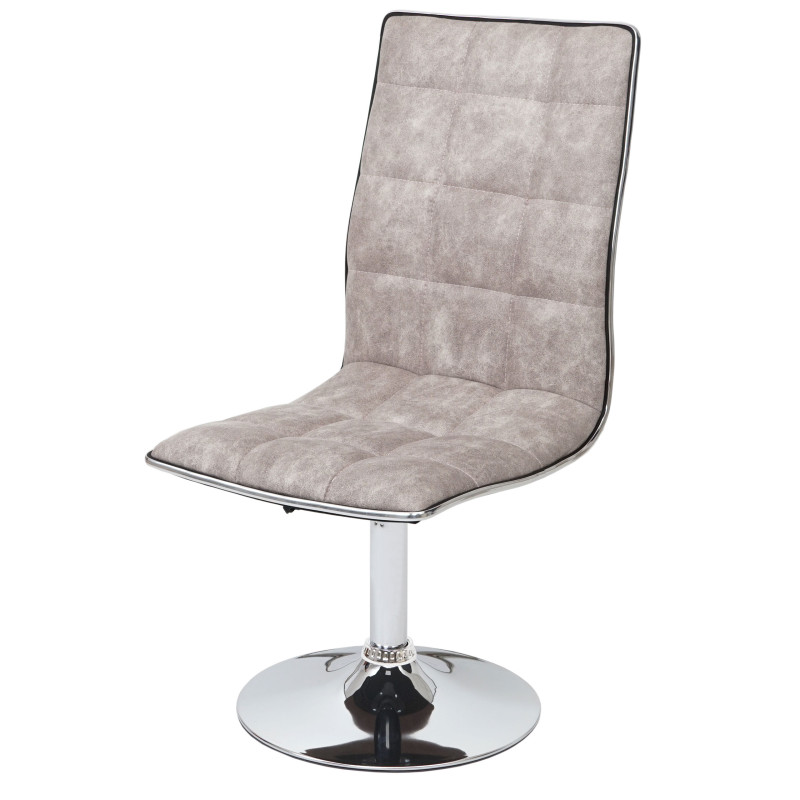 2x chaise de salle à manger fauteuil, tissu - vintage gris silex