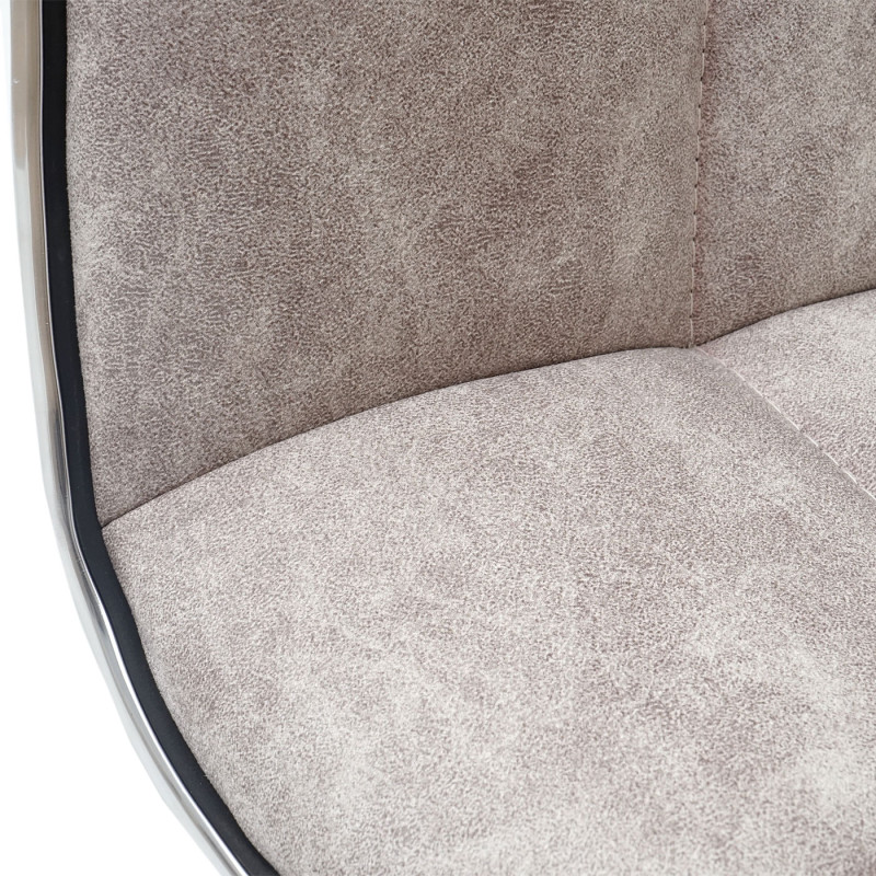 2x chaise de salle à manger fauteuil, tissu - vintage gris silex